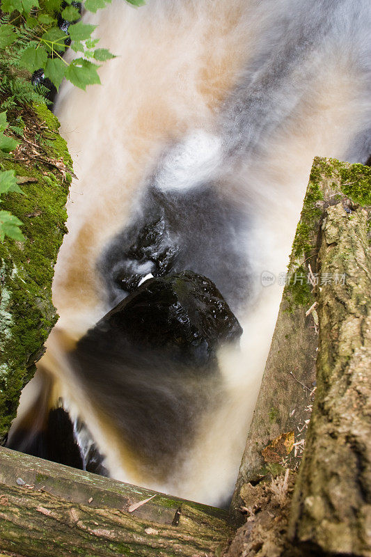 瀑布的长曝光镜头:布什基尔瀑布