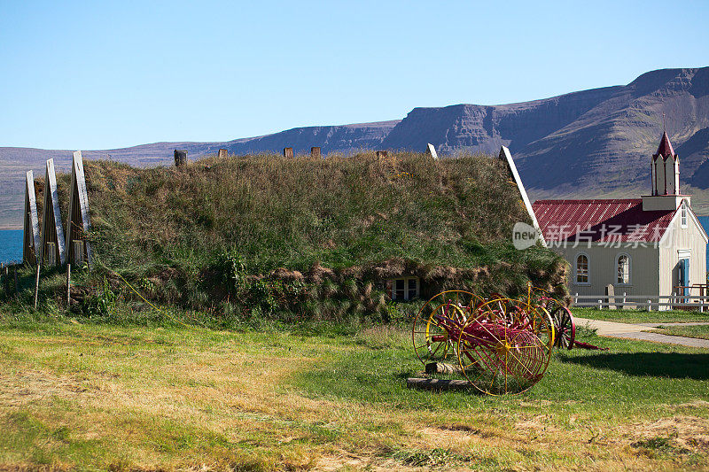 拉夫夫塞里的草皮屋。Westfjords。冰岛。