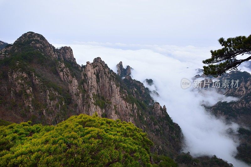 黄山山谷中的云流004