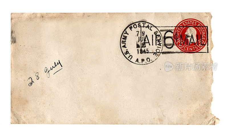 二战1945年的复古信封
