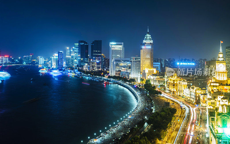 上海浦东新区天际线夜景