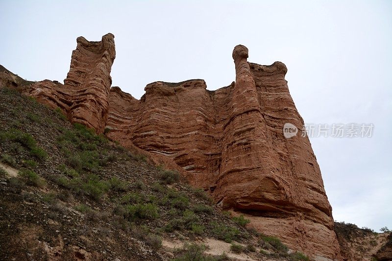 中国甘肃张掖冰沟丹霞地质公园的岩壁