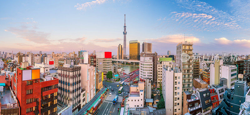 日本东京浅草地区的顶视图