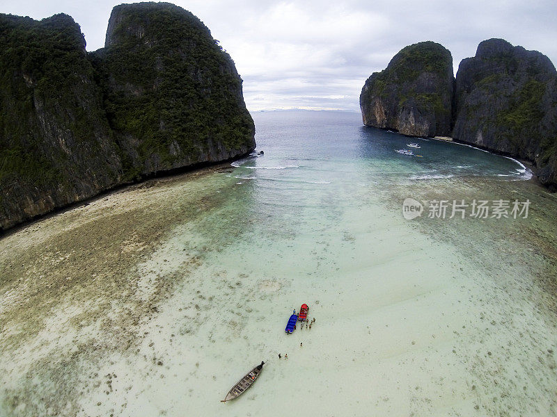 鸟瞰图玛雅湾，科皮皮雷，泰国