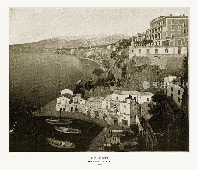 索伦托，意大利，古代意大利照片，1893年