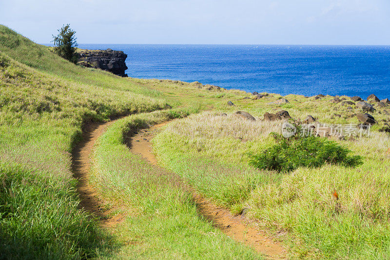 夏威夷岛的海岸线公路