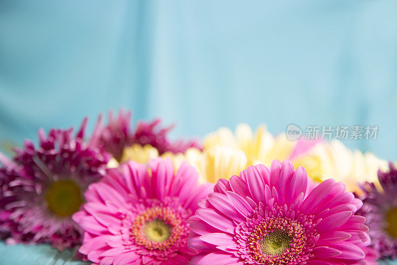祝你母亲节快乐，粉色和黄色的花束。