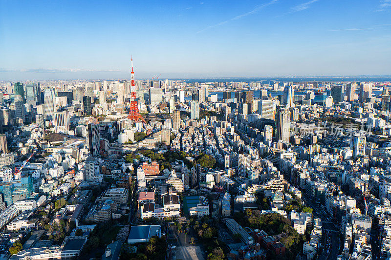 东京城市天际线，日本