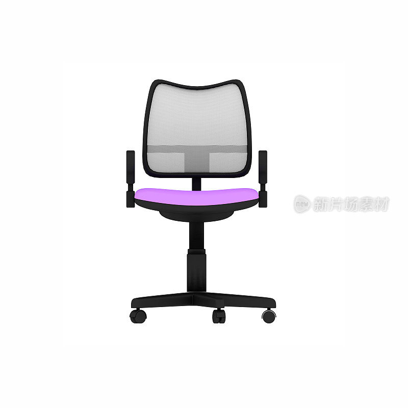 白色背景的现代紫色扶手椅