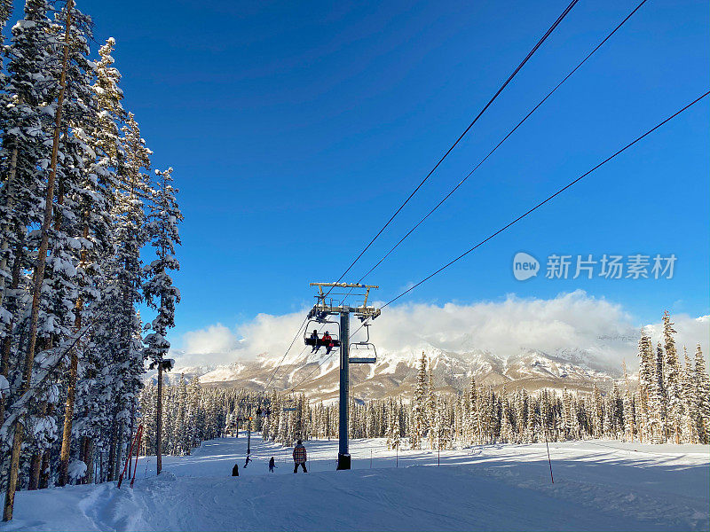 滑雪缆车胜地美国科罗拉多州