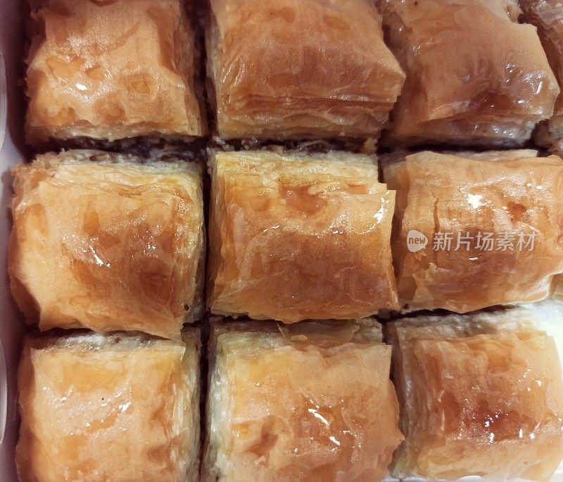 伊斯坦布尔的传统土耳其甜点baklava