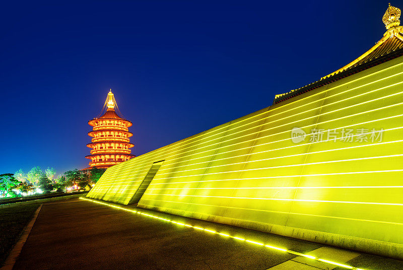 隋唐国家历史公园中的宝塔，洛阳，河南，中国