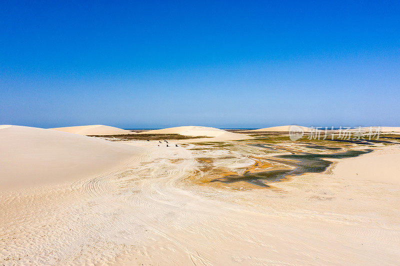 高角度的沙丘在Jericoacoara，塞阿拉，巴西