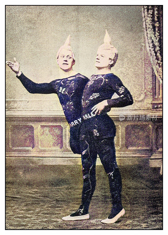 古董照片:多纳托，单腿杂技小丑