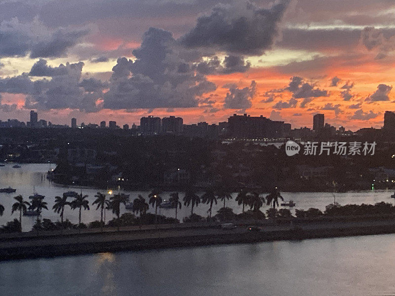 美国-迈阿密-迈阿密海滩的日出