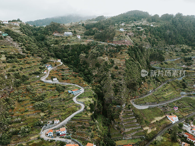 波尔图莫尼兹山村的Arial视图