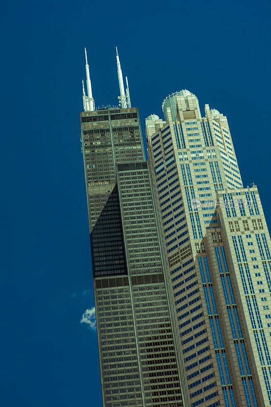 芝加哥市中心的摩天大楼