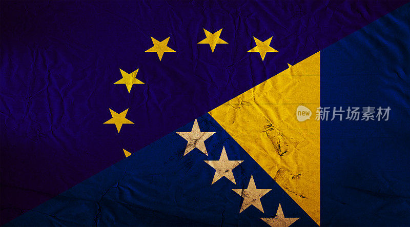 欧盟和波斯尼亚-黑塞哥维那国旗