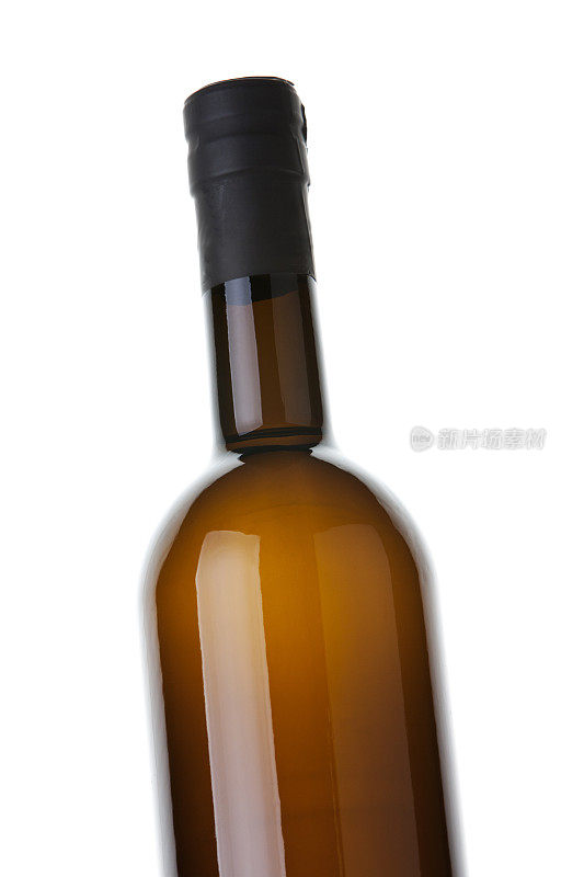 有机橄榄油或白葡萄酒瓶与剪切路径