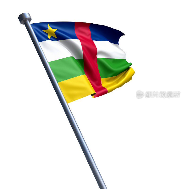 中非共和国国旗，白色孤立