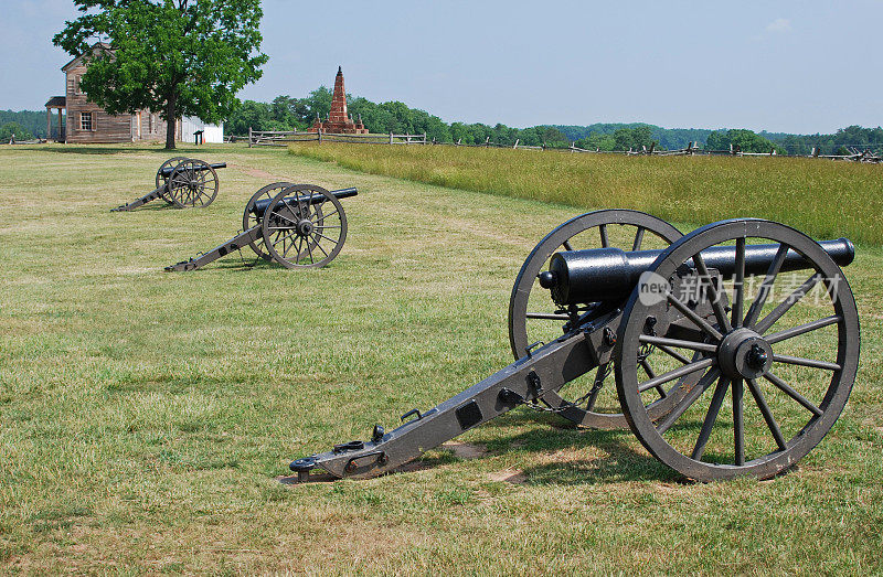 美国内战时期马纳萨斯战场上的大炮