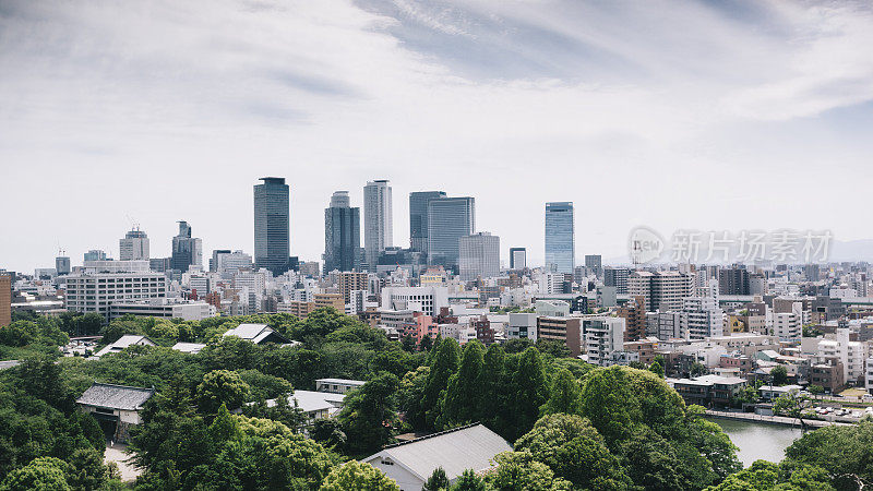 日本名古屋的轮廓,