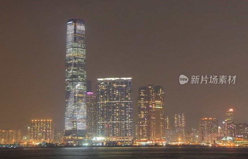 夜景和维多利亚港香港