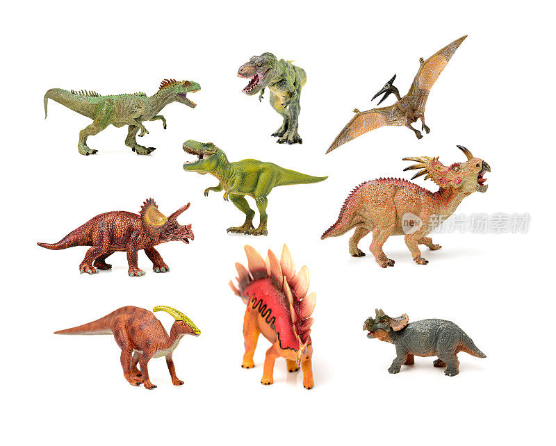 恐龙玩具孤立的白色背景