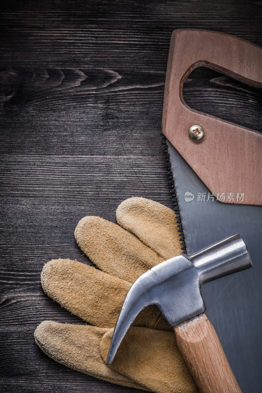 不锈钢钢锯羊角锤防护皮手套