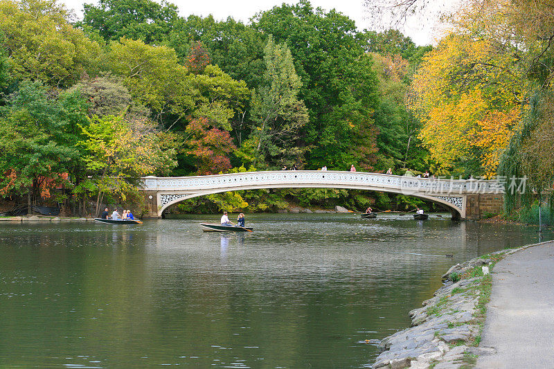 纽约中央公园的秋天。