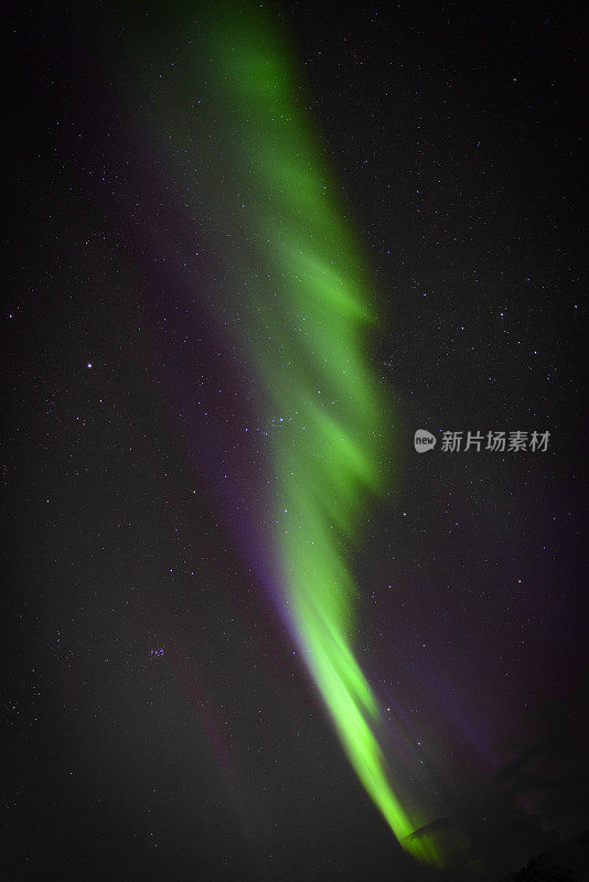 挪威罗浮敦群岛夜空中的北极光