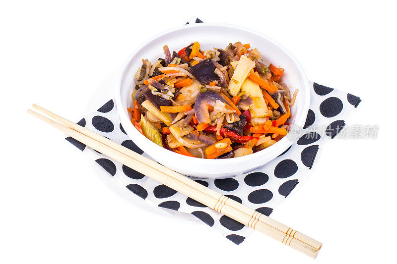 中式蔬菜配豆芽、竹笋