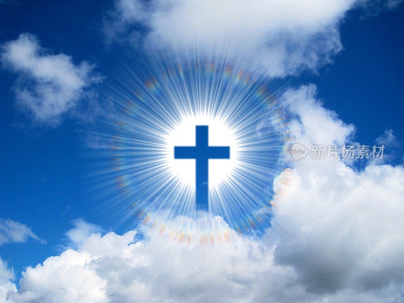 基督教十字架在天空的背景