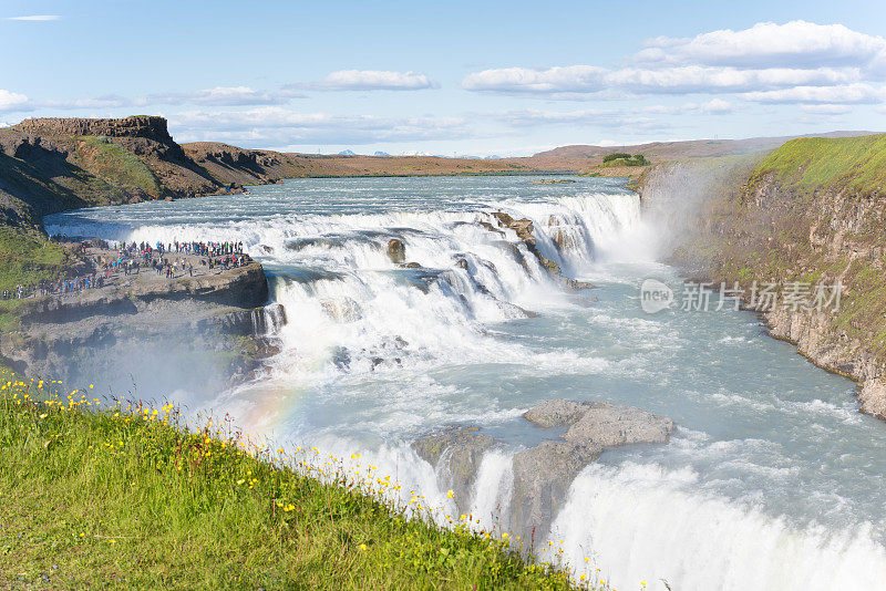 冰岛夏季彩虹瀑布