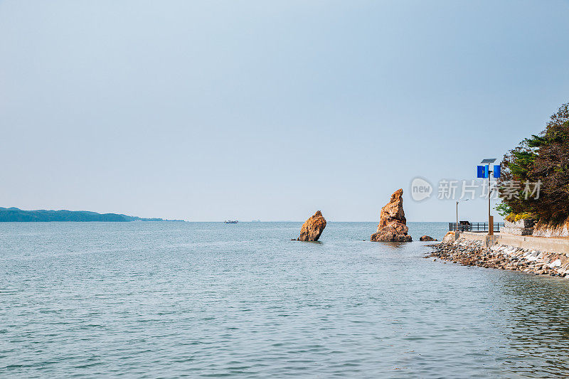 大部岛，安山，海和岩石，韩国