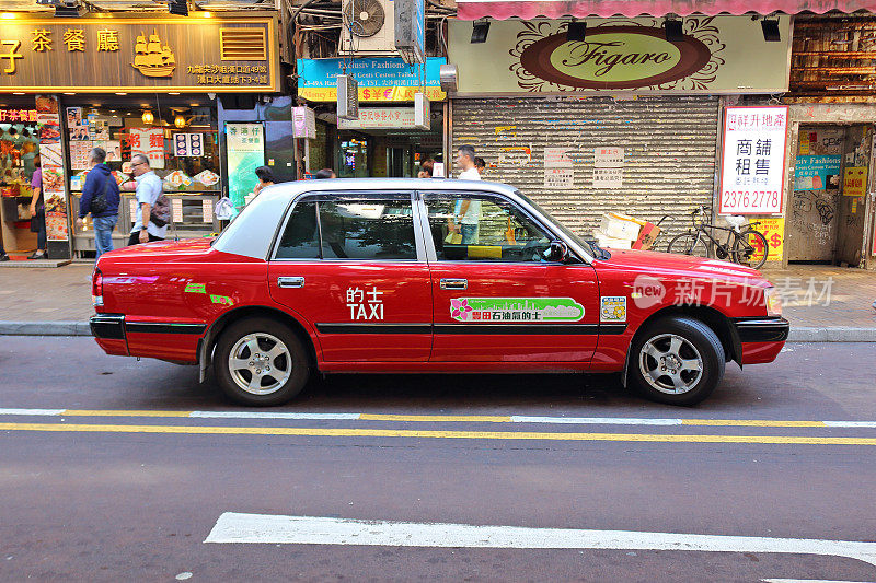 香港是红色的城市出租车