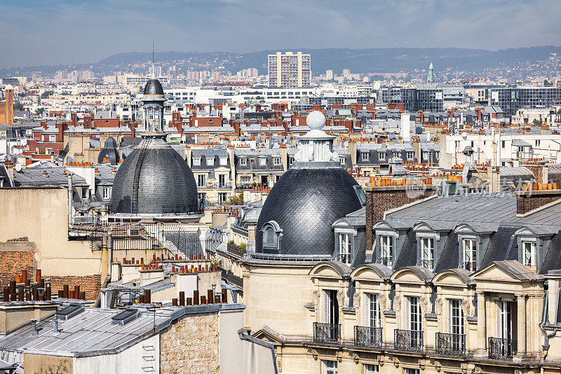 巴黎城市屋顶新古典主义法国建筑细节