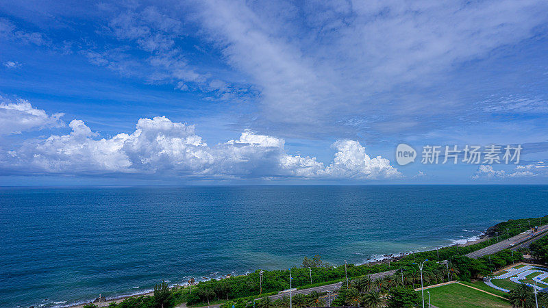 台湾垦丁，高空俯瞰海景。