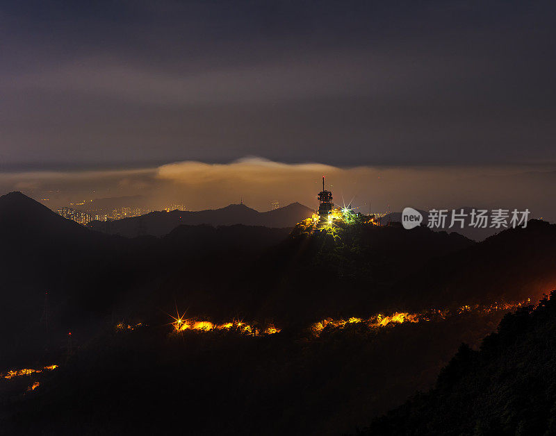 香港天文台大老山气象站夜间观测