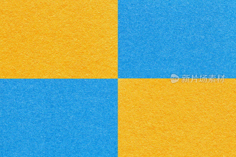工艺质感明黄蓝纸底色带有细胞花纹，微距。
