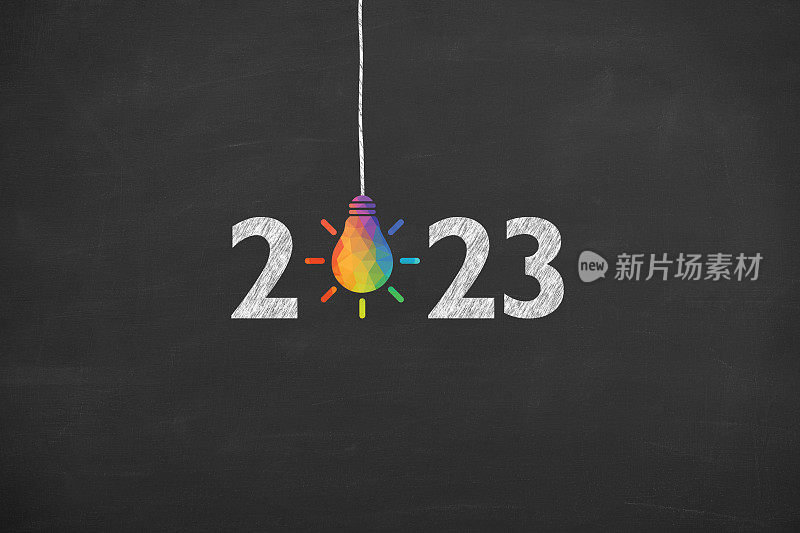 新年2023创意概念黑板背景