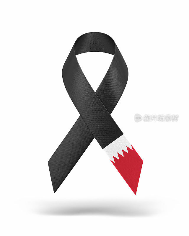 意识黑色条折叠，巴林国旗纹理，对象+阴影剪辑路径