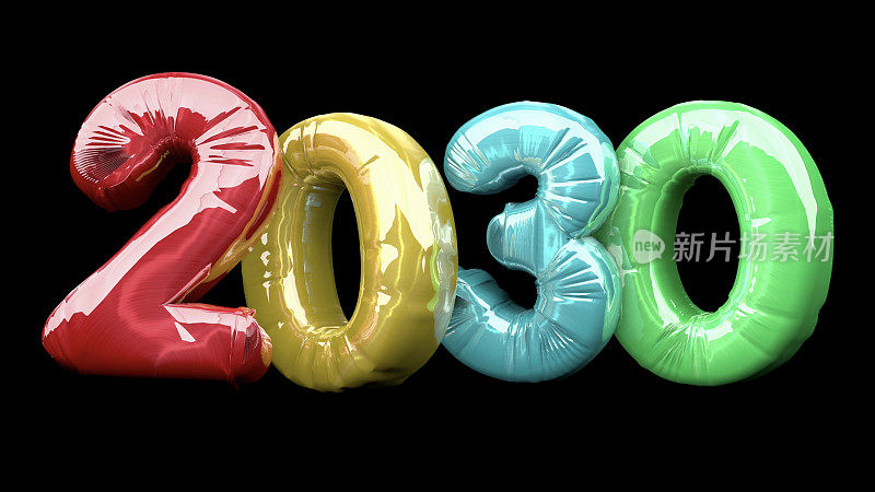 彩色2030气球