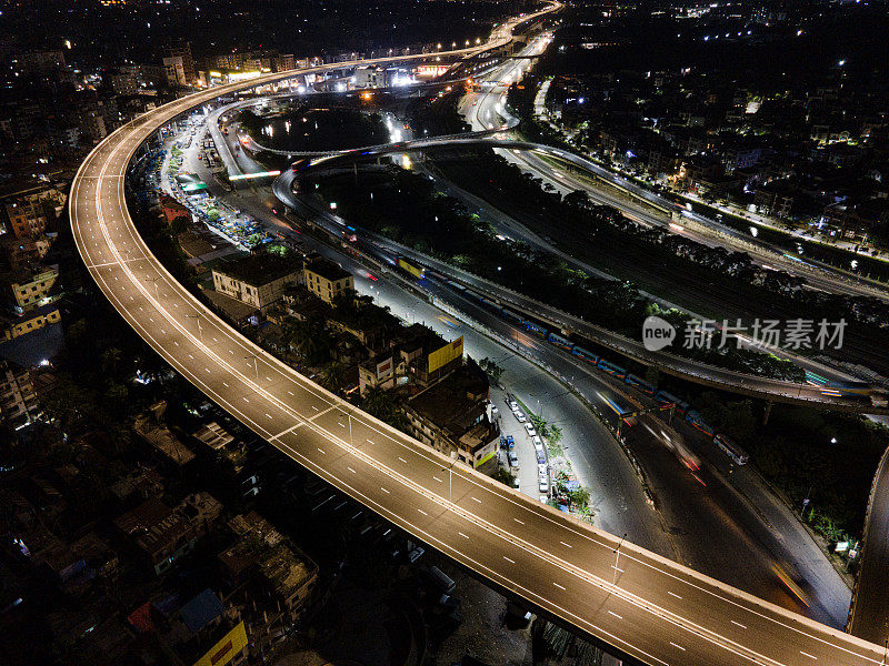 达卡高架高速公路夜景