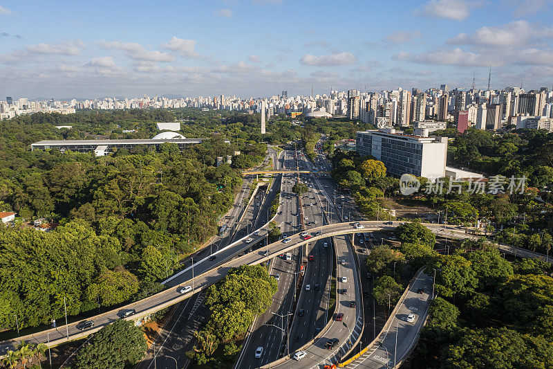 Ibirapuera公园Cityscape，圣保罗