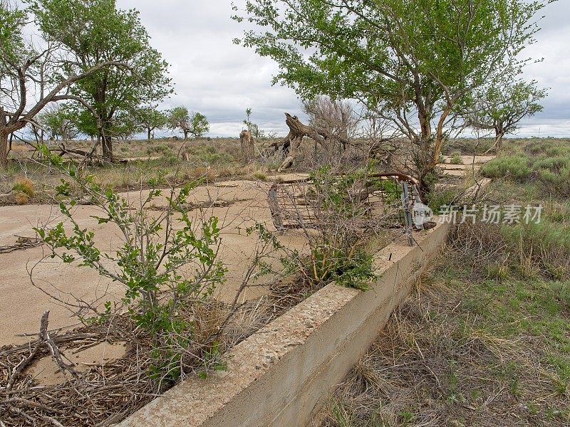 科罗拉多州阿马奇国家历史遗址的居住区和床泉的基础遗迹