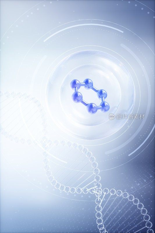 微观分子结构的三维渲染