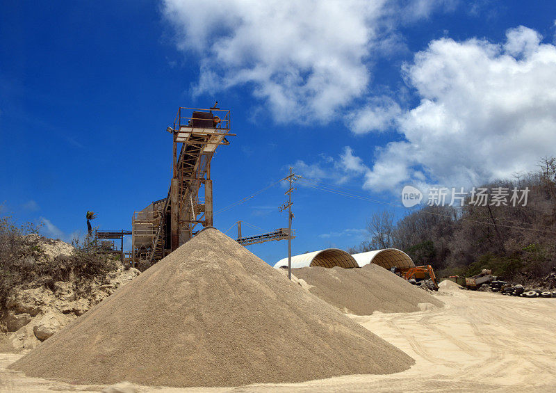 磷酸盐提取-机械和磷酸盐堆(瑙鲁)，瑙鲁岛，太平洋