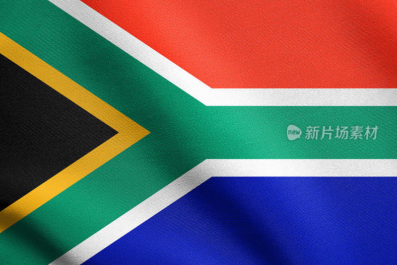 南非飘扬着织物质地的旗帜
