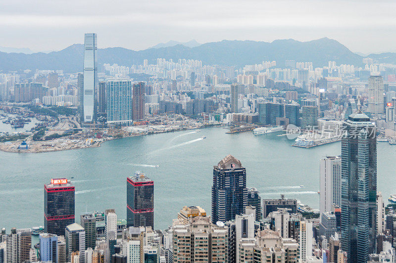 鸟瞰图的香港城市景观